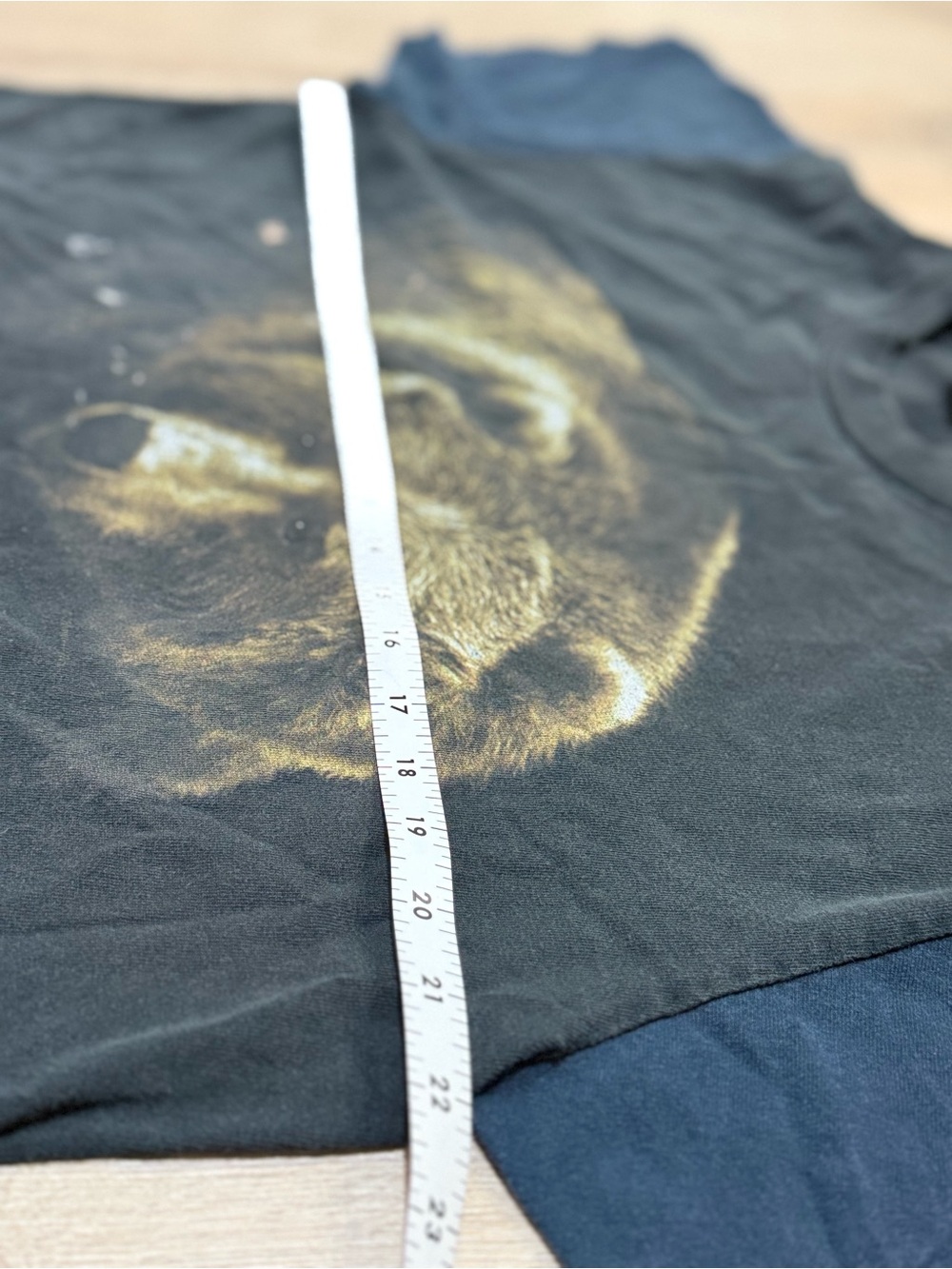 Anvil Vintage Grizzly Bear Graphic Crop Tee Distressed Wildlife T-Shirt Size XL - Picture 7 of 9